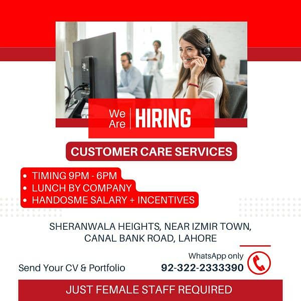 Customer Service girl required 0