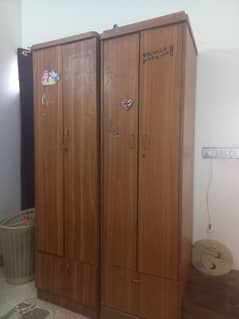 2 brown wardrobe