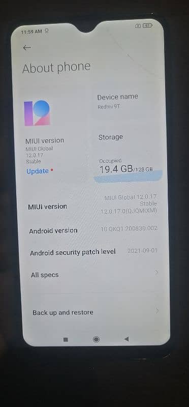 redmi 9t 4 128 for sale 8