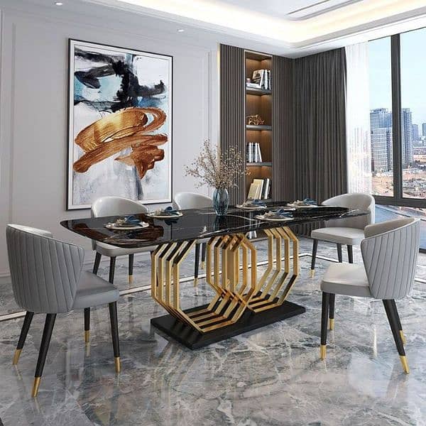 golden dining table brass steel pvd electro plated 1