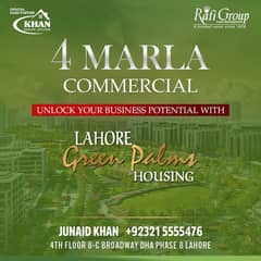 4 Marla Commercial 5 Years Payment Plan in green Plams Lahore Rafi Group