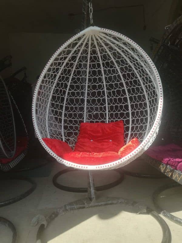 Egg shape hanging swing jhula rattan furniture wholesale price 6