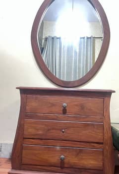 Double bed with side tables and dressing table (mirror and drawers)