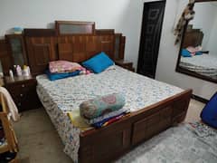 bed with side tables. . . without mattress urgent sale