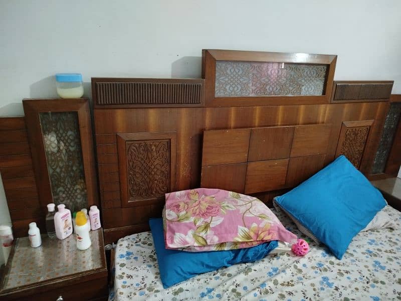 bed with side tables. . . without mattress urgent sale 3