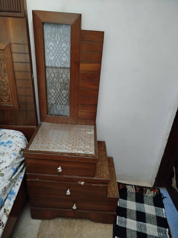 bed with side tables. . . without mattress urgent sale 6