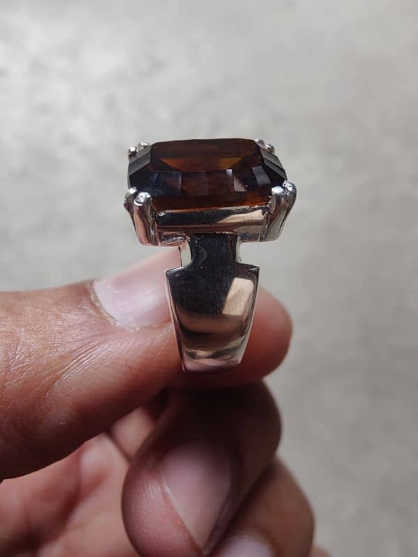 Silver (چاندی) Ring, Honey Topaz 1