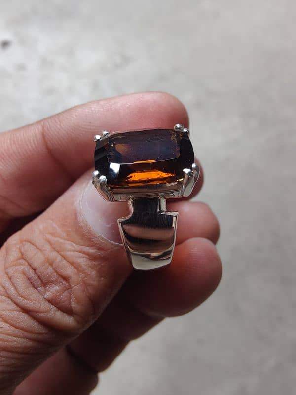 Silver (چاندی) Ring, Honey Topaz 3