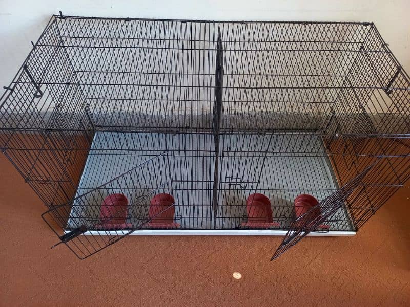 New 2 portion folding Cage for parrots/Bird/Cat/Dog/rabbit 0