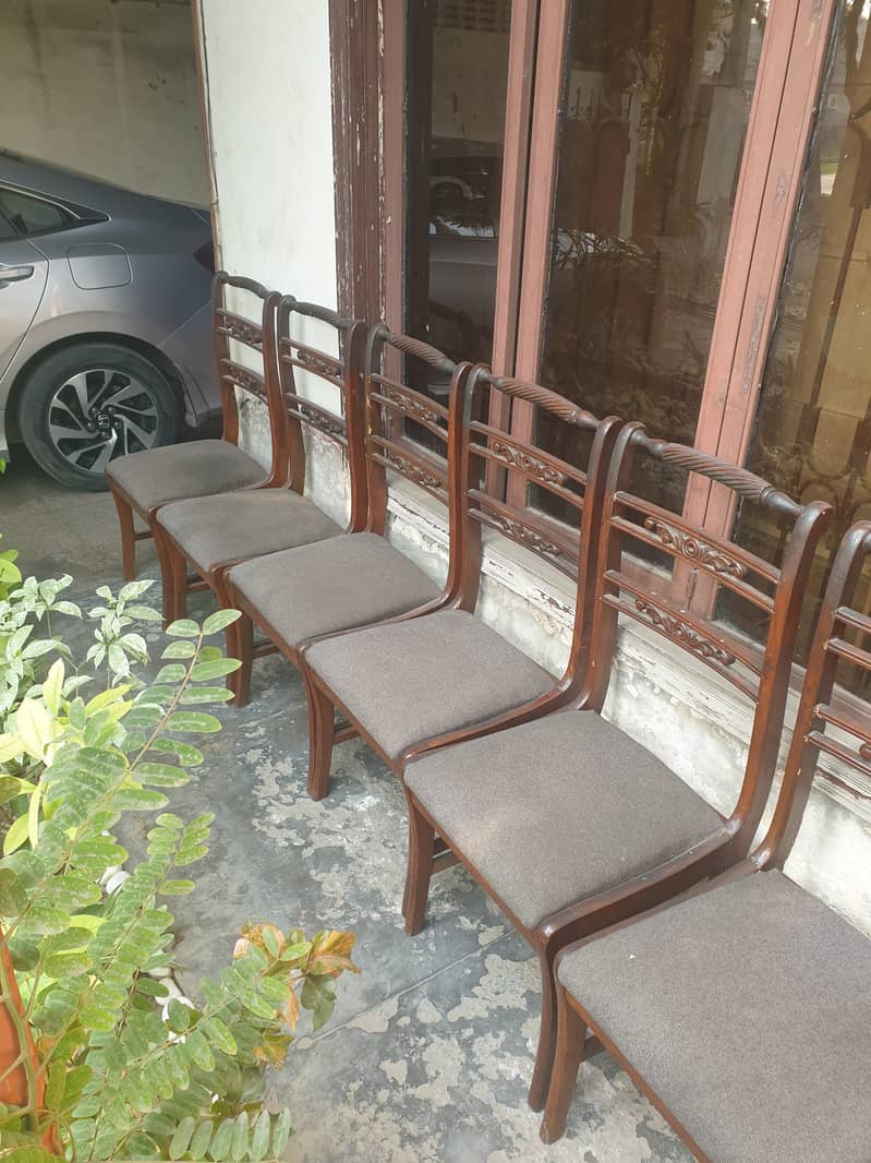 Wooden dinning table with 8 chairs 5