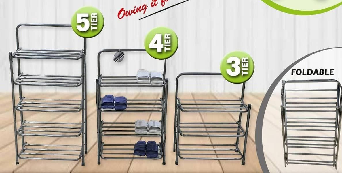 Metal Foldable Shoe Rack 3 4 5 Layers Anti Rust 1