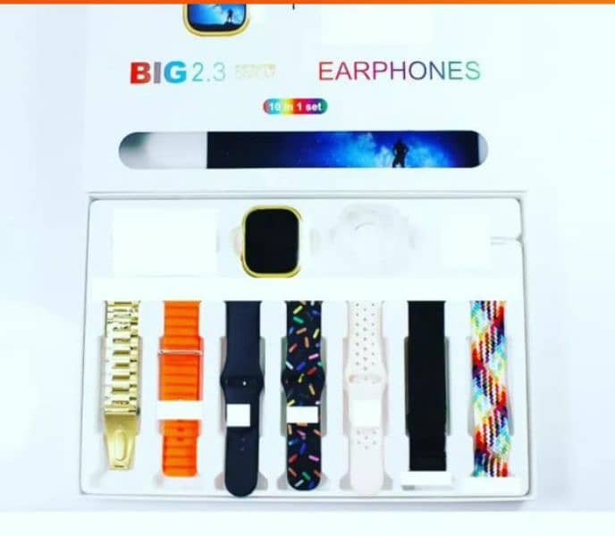 I20 Ultra Max Smart Watch + Airpods & 7 Straps In Box | 10 In 1 1