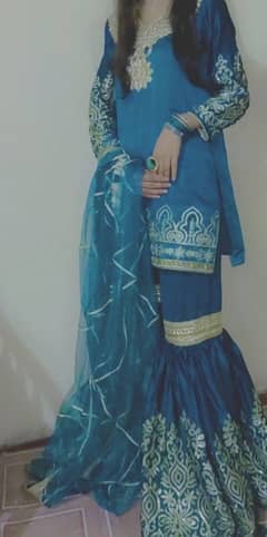 wedding sharara with a short shirt ( only 1 time used)