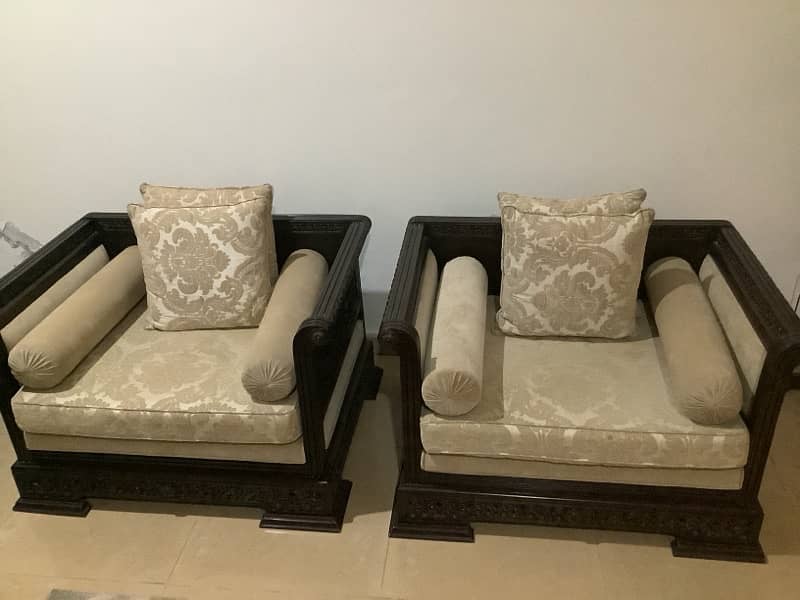 Luxury  carving Sofa set in skin color- Drawing Room Furniture 1