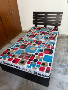 Single Bed (Without Matress) Excellent Condition Solid Dark Wood