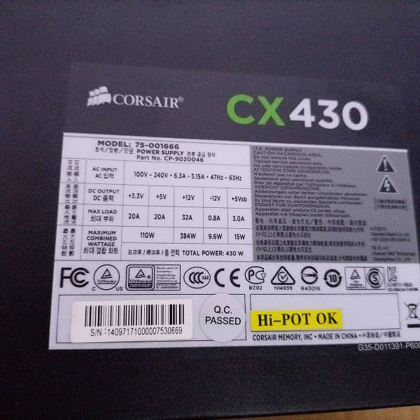 Corsair CX430 Power Supply 0