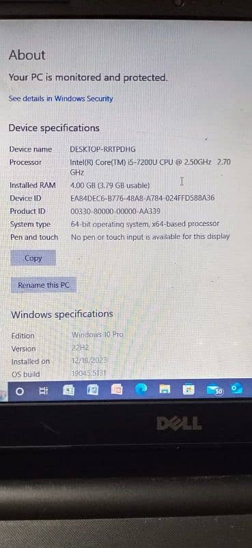 Dell laptop for SALE in good health 8