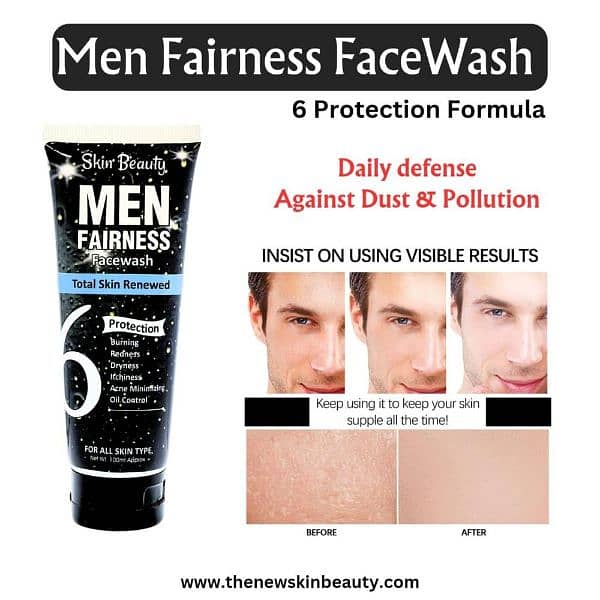 Men's Fairness Face wash 200 ml, Pack Of 2 5