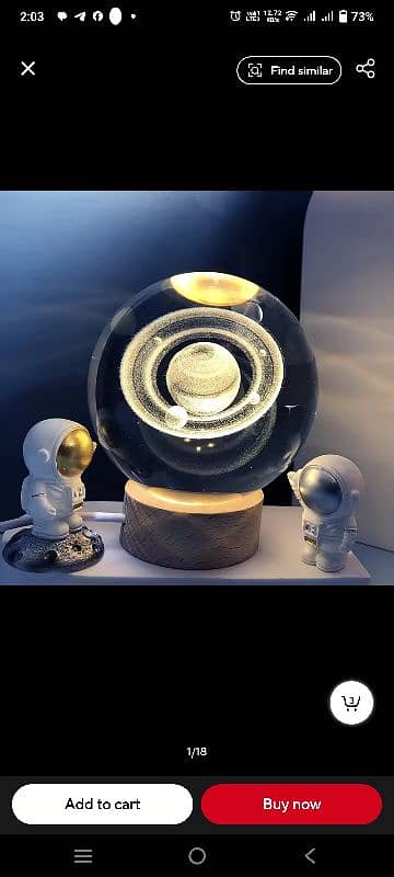 3.15 inch 3D Planet Crystal Ball,with Wooden Base,Night Light 8cm 5