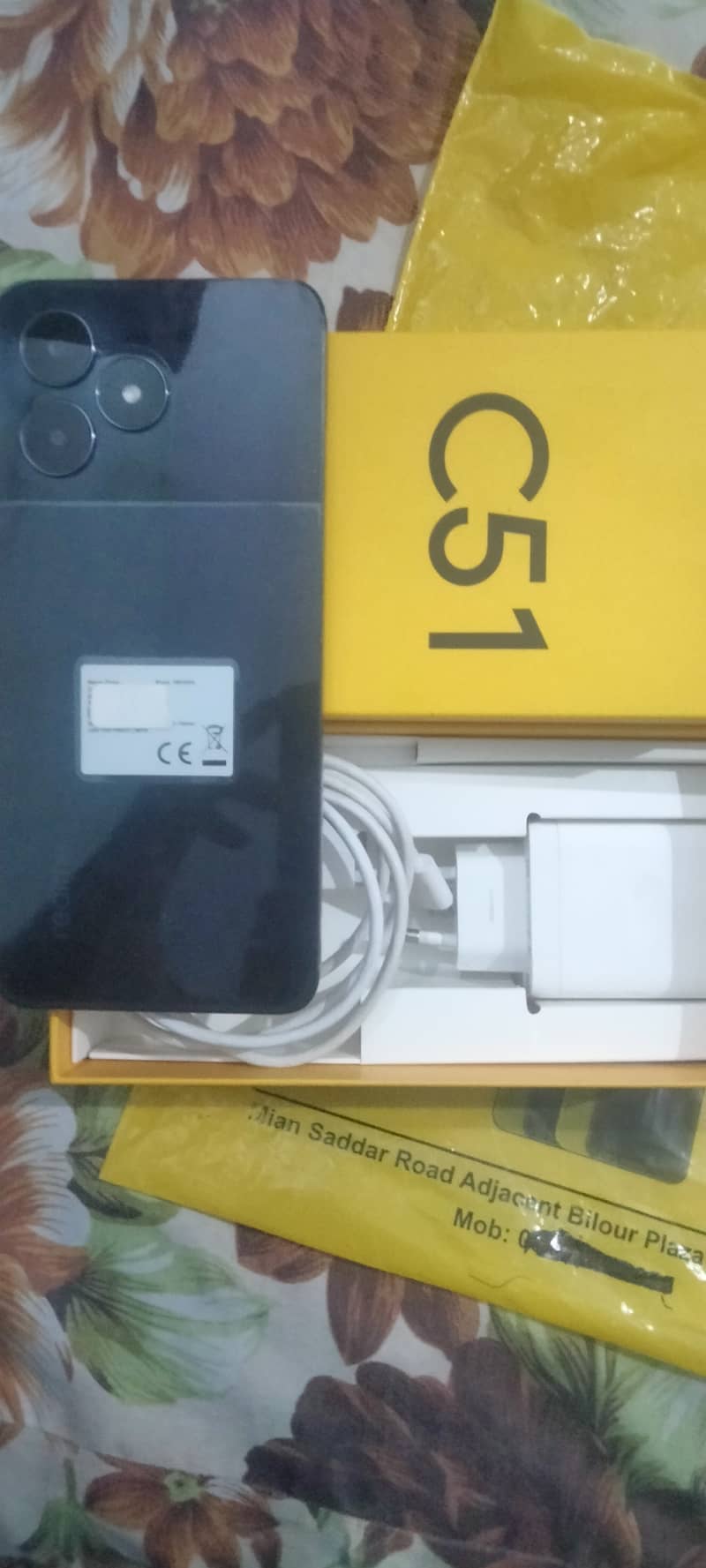 Realme C51 only box open new mobile 4+4 128 black 3