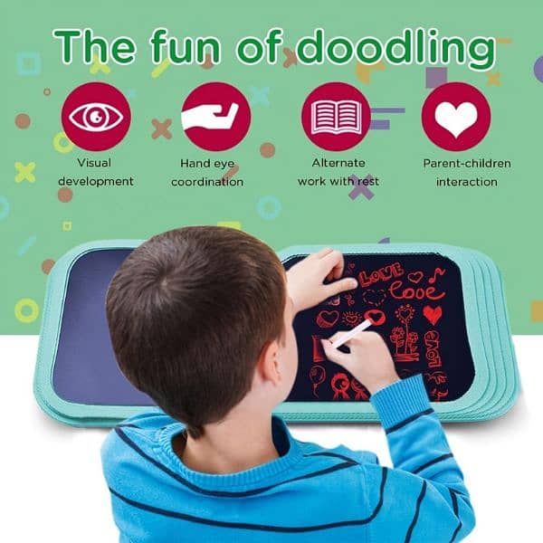 Kids Portable Black Drawing Board Erasable Mess-Free Chalk Drawings 3