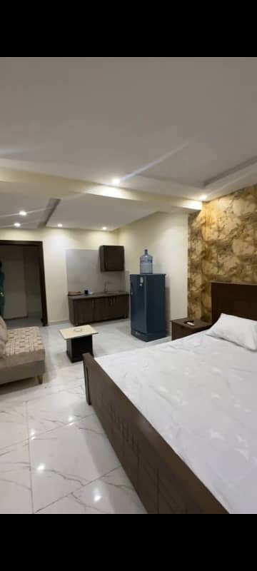 BRAND NEW FULLY FURNISHED ONE BED STUDIO APARTMENT FOR SALE IN IQBAL BLOCK SECTOR E BAHRIA TOWN LAHORE 1