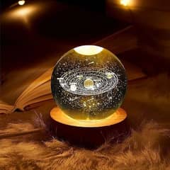 6cm LED Crystal Ball Table Lamp 3D  Planet Galaxy Decor Party Gifts