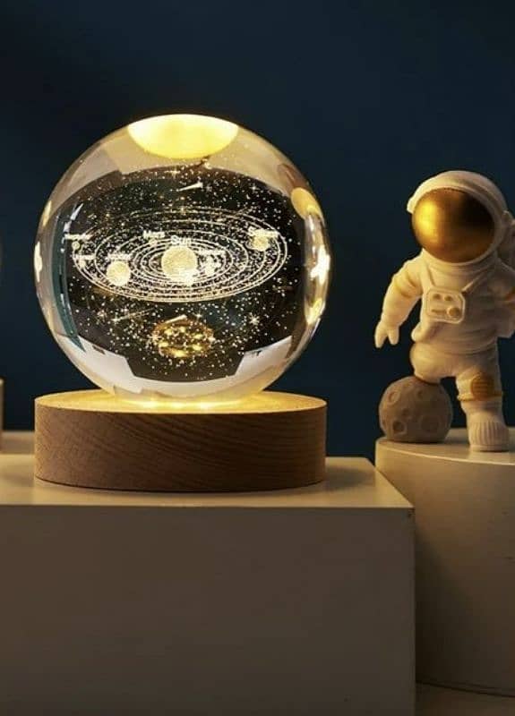 6cm LED Crystal Ball Table Lamp 3D  Planet Galaxy Decor Party Gifts 1