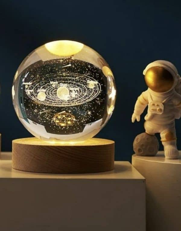 6cm LED Crystal Ball Table Lamp 3D  Planet Galaxy Decor Party Gifts 3