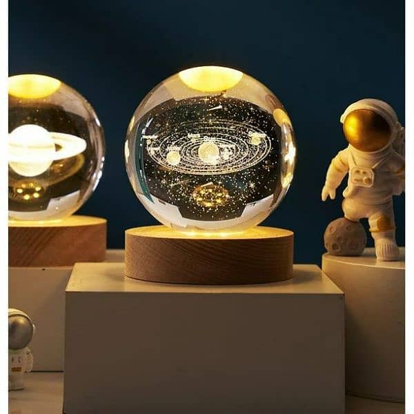 6cm LED Crystal Ball Table Lamp 3D  Planet Galaxy Decor Party Gifts 7