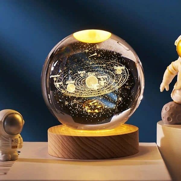 6cm LED Crystal Ball Table Lamp 3D  Planet Galaxy Decor Party Gifts 9