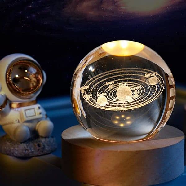 6cm LED Crystal Ball Table Lamp 3D  Planet Galaxy Decor Party Gifts 10