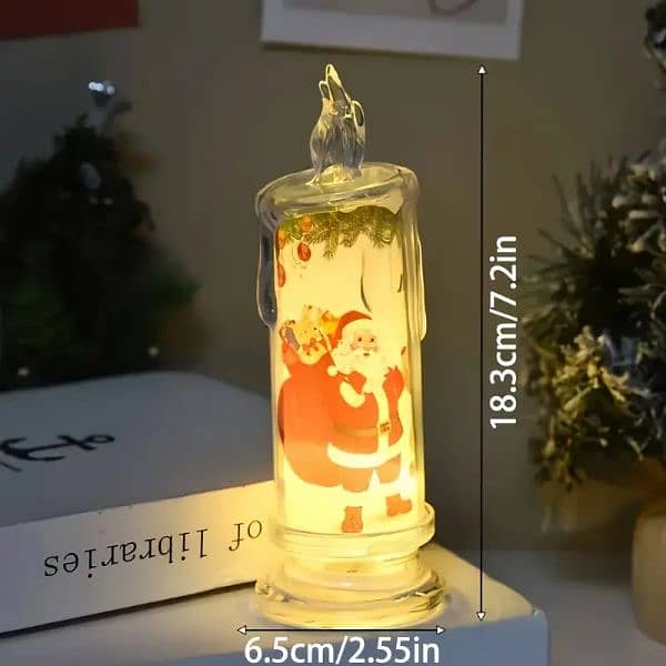 Santa & Snowman LED Christmas Candle - Flameless Holiday Decor 2