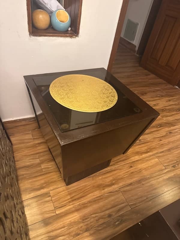 solid  wooden centre table with 1 big and two coffee tables 2