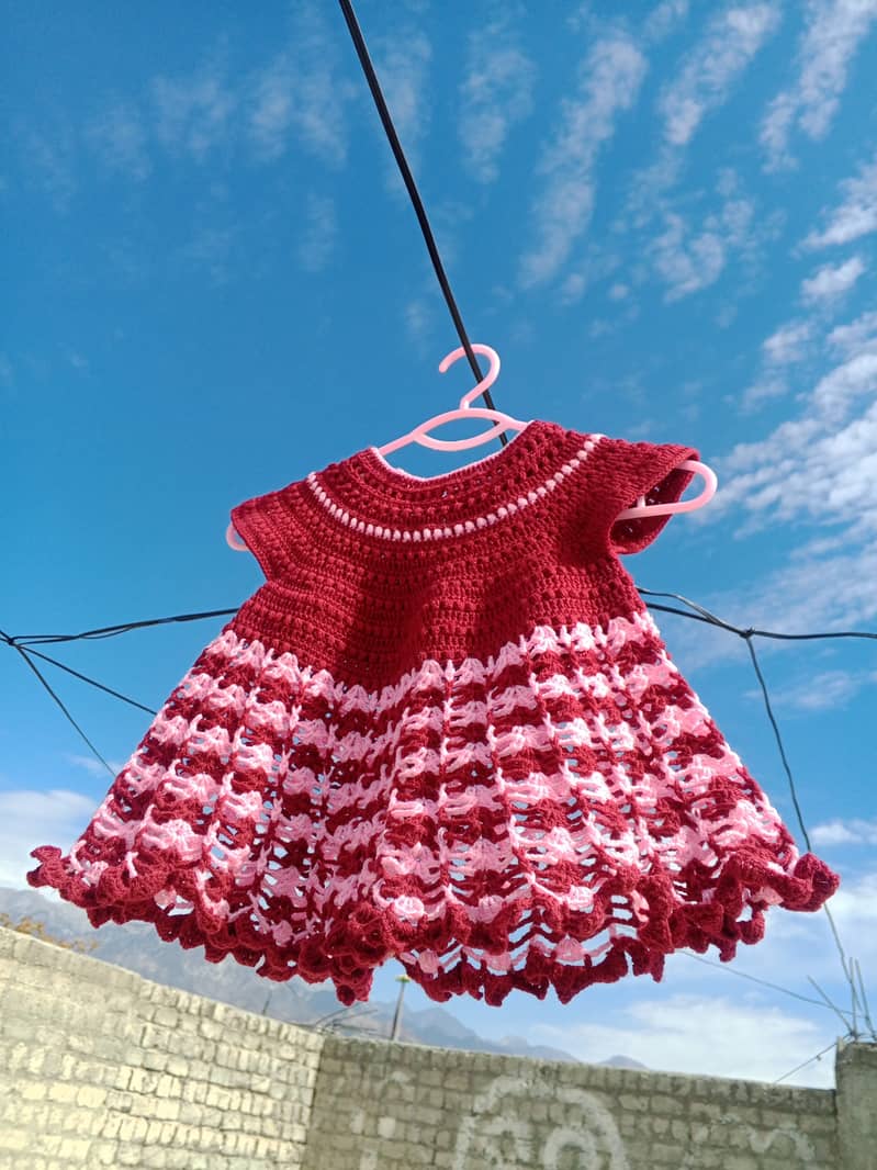 Crochet baby frock #crochetbabyfrock #handmadefrock #babywear #girlwea 0