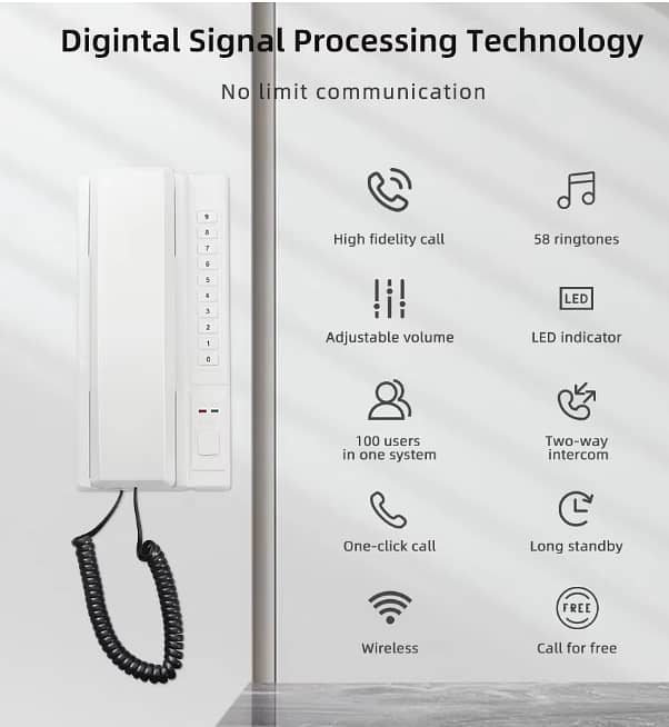 New Wireless intercom Walkie talkie inter phone 24-Hour Free calling 8