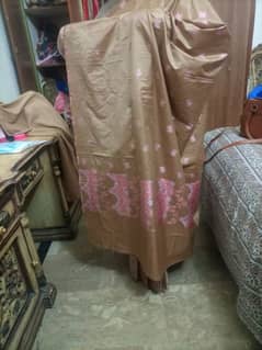 brand new golden & pink banarsi saaree