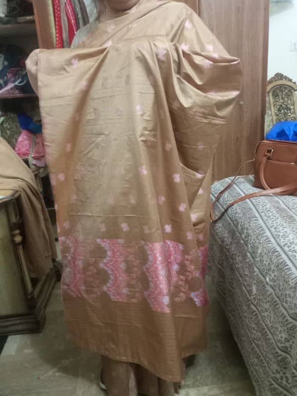 brand new golden & pink banarsi saaree 1