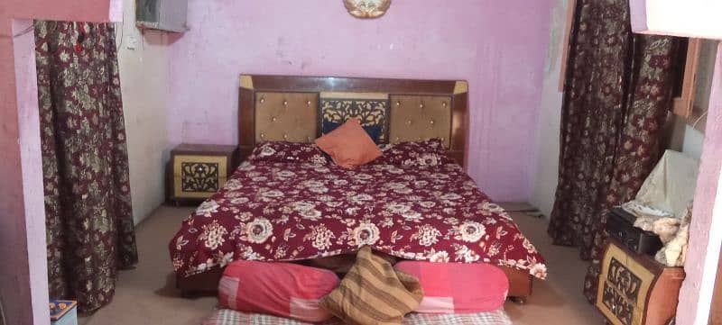 bed without mattress and two side table &dressing 3