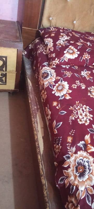 bed without mattress and two side table &dressing 6