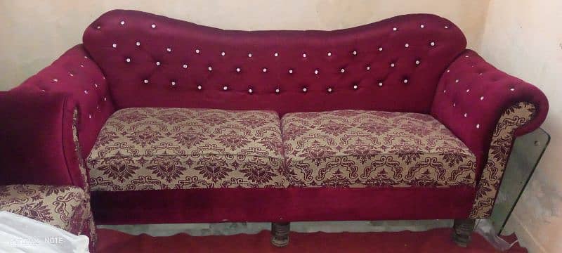 Red And Long Sofa Set 2