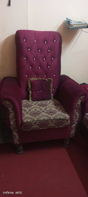 Red And Long Sofa Set 3