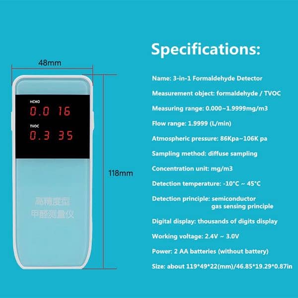 Air Quality Tester AQI Monitor for home outdoor SMOG HCHO 0