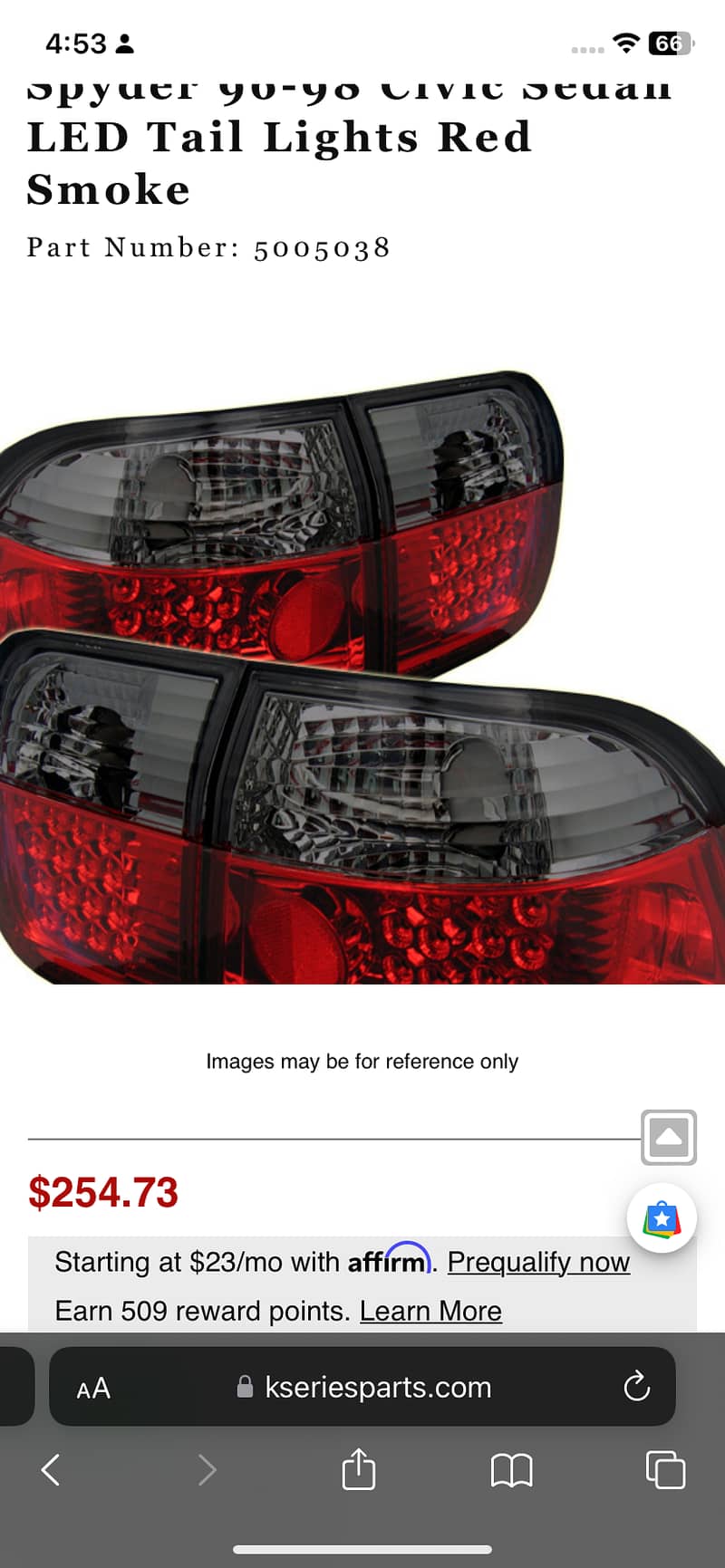 Honda civic 1995-97 back lights 2