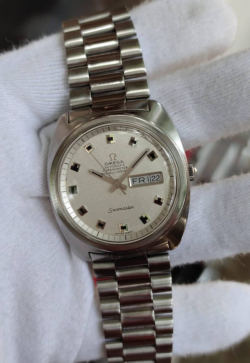 Omega Seamaster Automatic Men Silver Vintage Watch 2