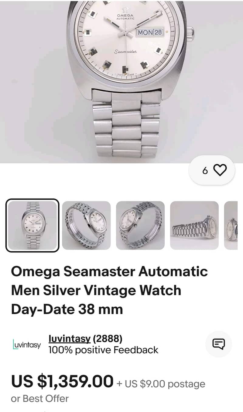 Omega Seamaster Automatic Men Silver Vintage Watch 4