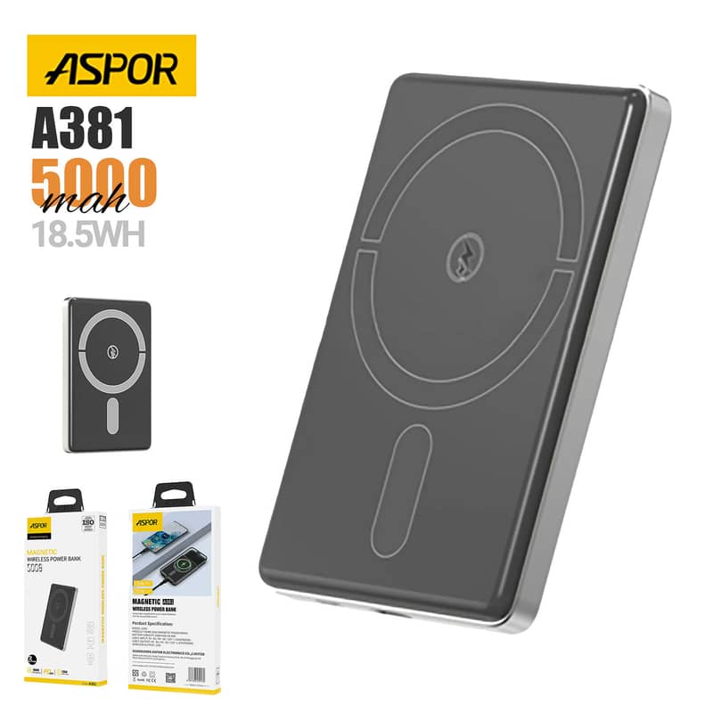 ASPOR A317 22.5W 30000MAH FAST CHARGING POWER BANK WITH 3 CABLES BLACK 5