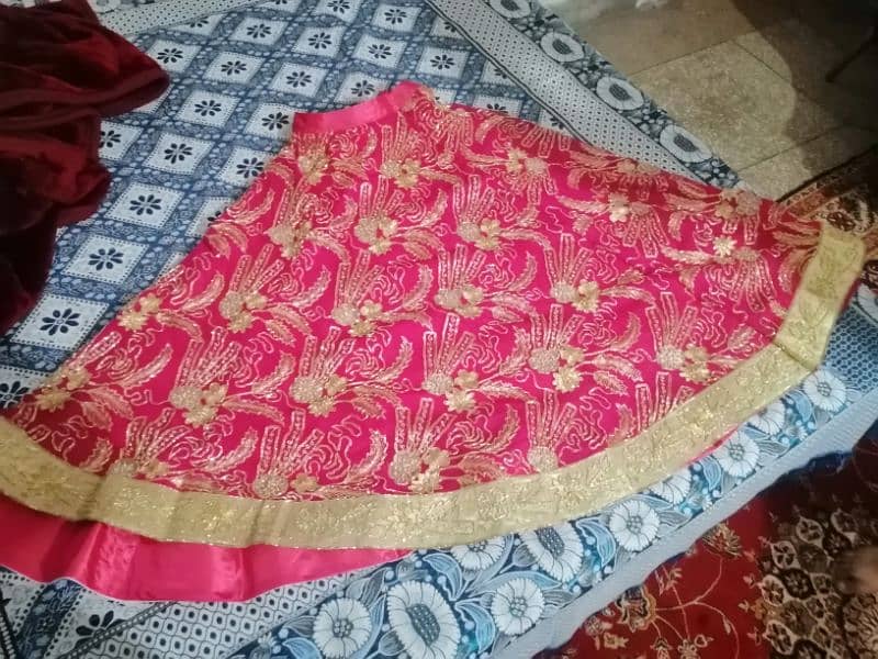 pink and skin lengha 2