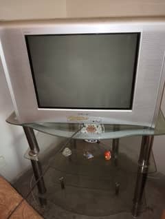 21 Inch Tv With Trolly Available For Sale In Good Condition