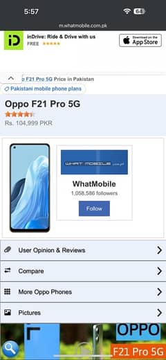 Oppo F21 Pro 5G One Hand Use